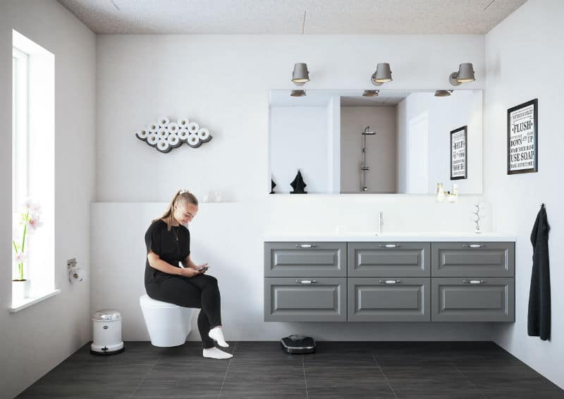 Nice colour stål grå badeværelse