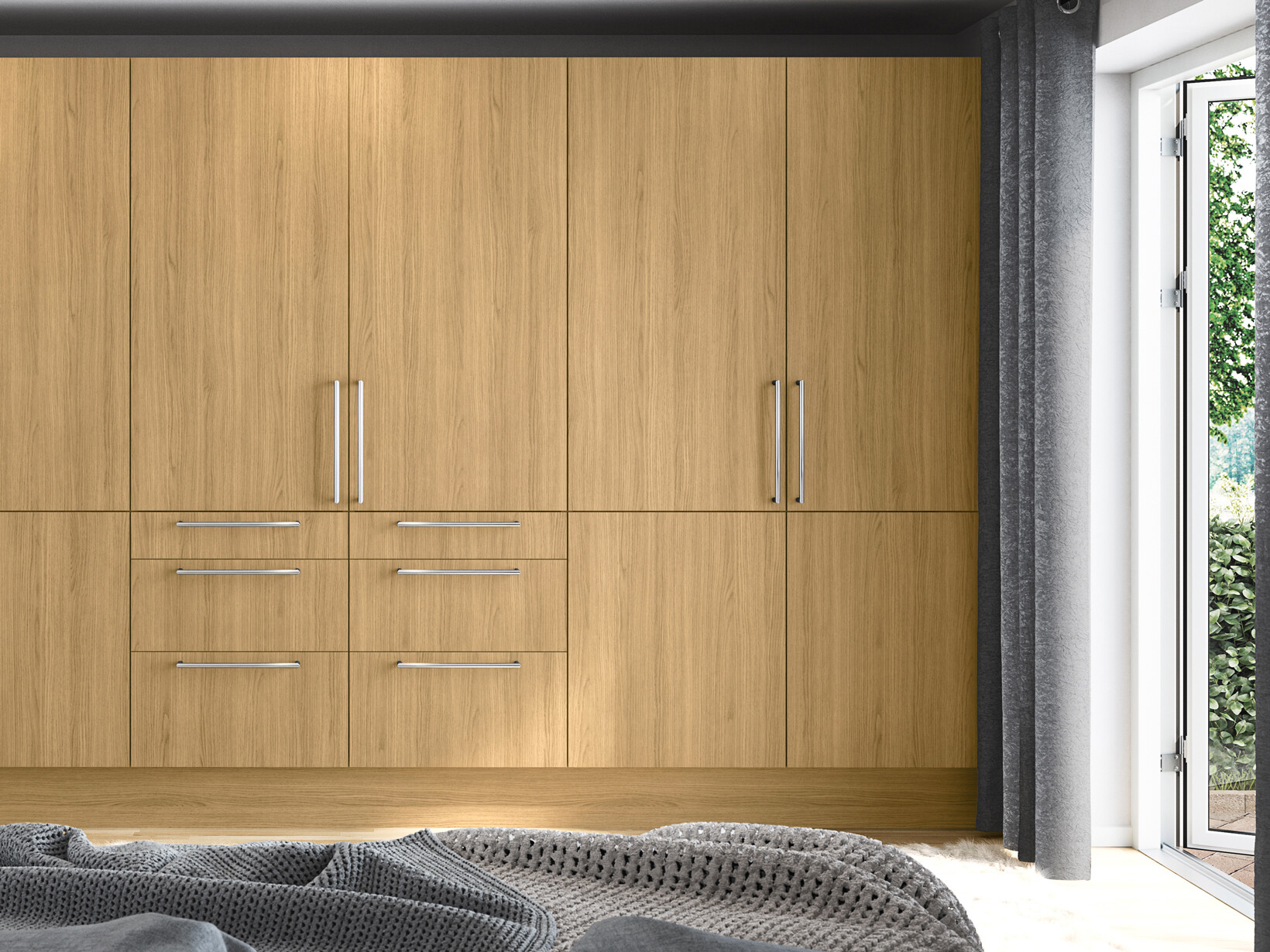 Genova Grå Eg garderobe